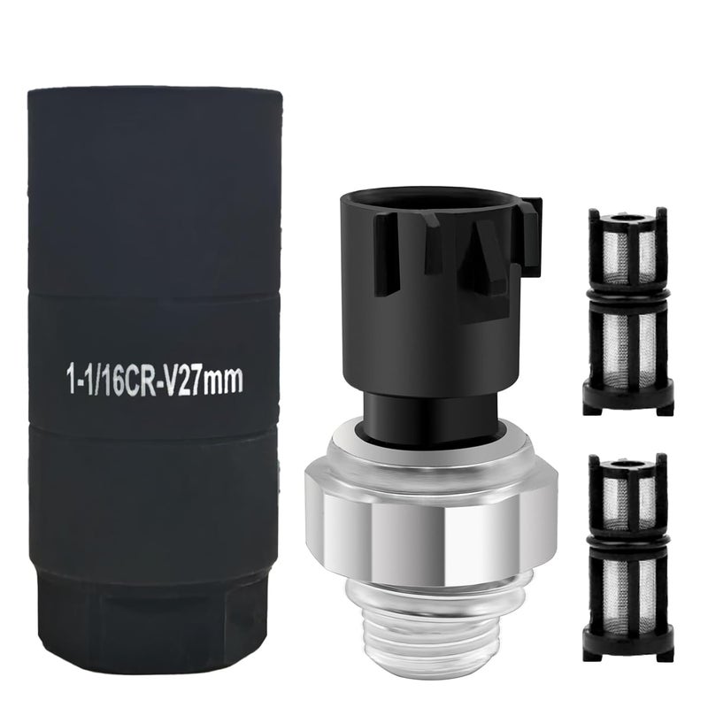 ZmingTek Oil Pressure Sensor Switch with Filter Socket Replacement for Chevy Chevrolet Silverado 1500 2500 3500 Express Avalanche Camaro Tahoe Colorado Cruze Equinox Suburban GMC (12673134 (2009-2020)) - Image 1